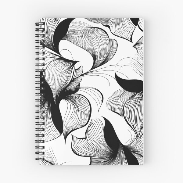 Item preview, "Dark Petal Flow – Abstract Monochrome Line Pattern" designed and sold by SantiLab.