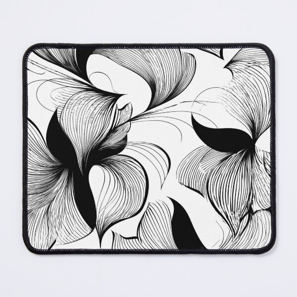 Item preview, "Dark Petal Flow – Abstract Monochrome Line Pattern" designed and sold by SantiLab.