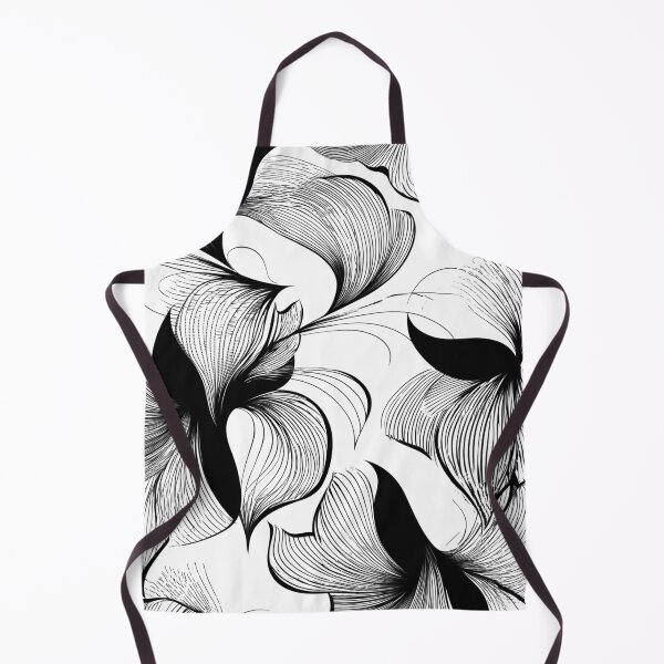 Item preview, "Dark Petal Flow – Abstract Monochrome Line Pattern" designed and sold by SantiLab.