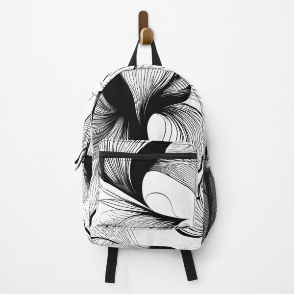 Item preview, "Dark Petal Flow – Abstract Monochrome Line Pattern" designed and sold by SantiLab.