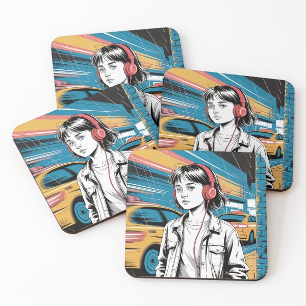 Item preview, City Beat Headphones Girl designed and sold by ShadowAndSlate.