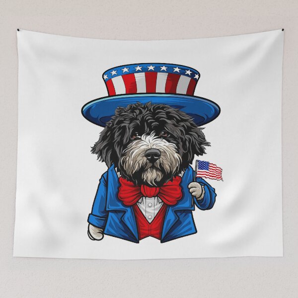Item preview, Portuguese Water Dog 4th of July designed and sold by whyitsme.