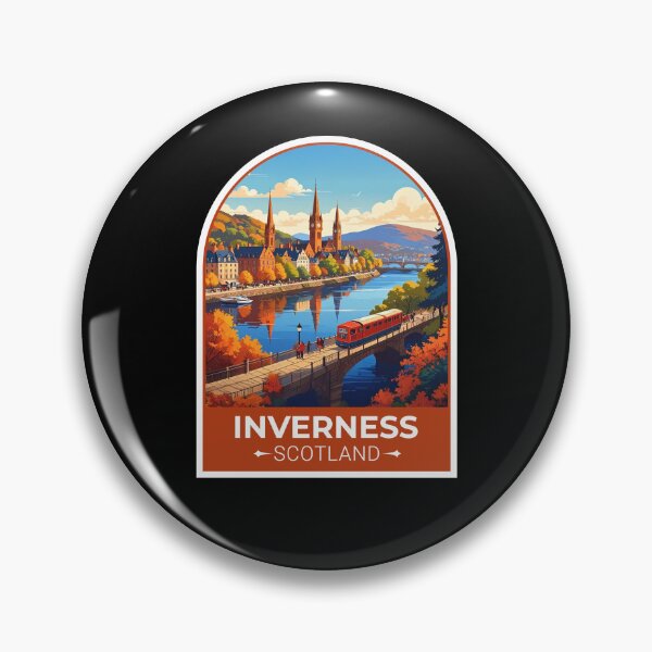 Item preview, Inverness Scotland Retro Travel Sticker designed and sold by TulipaGraphics.