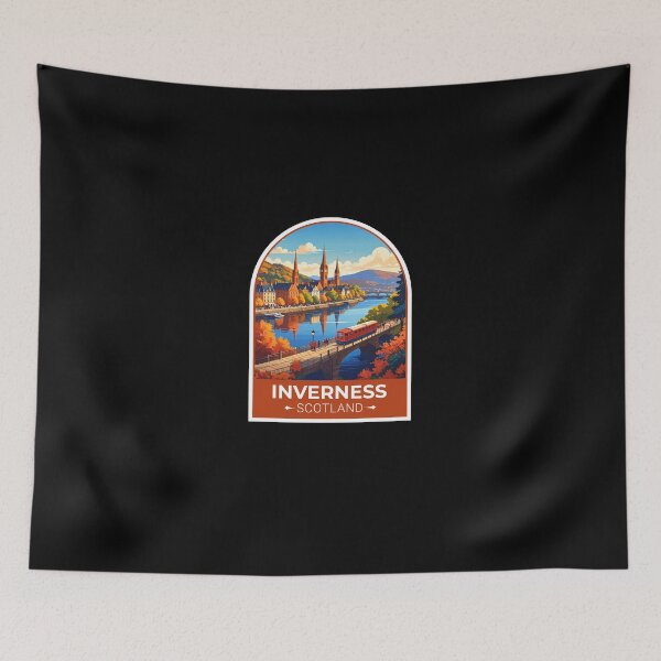 Item preview, Inverness Scotland Retro Travel Sticker designed and sold by TulipaGraphics.