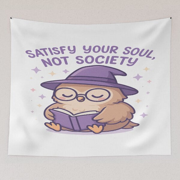 Item preview, Satisfy Your Soul, Not Society – Witchy Owl designed and sold by CappieLab.