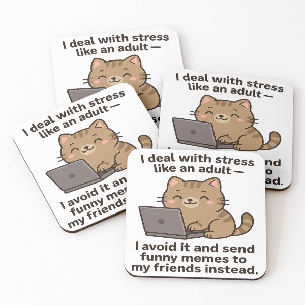 Item preview, Stress Cat – Avoiding Life Like a Pro designed and sold by CappieLab.