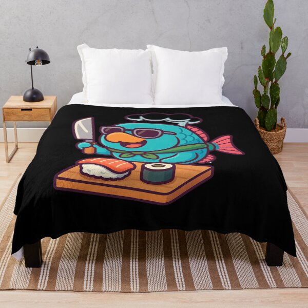 Item preview, Cool Sushi Chef Fish – Kawaii Kitchen Humor Illustration designed and sold by JaroPrints.