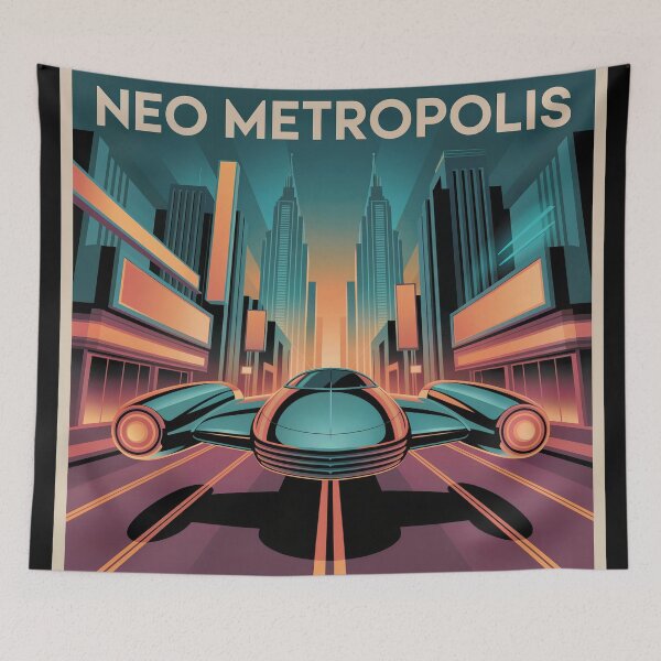 Item preview, Neo Metropolis Retro Future City designed and sold by ShadowAndSlate.