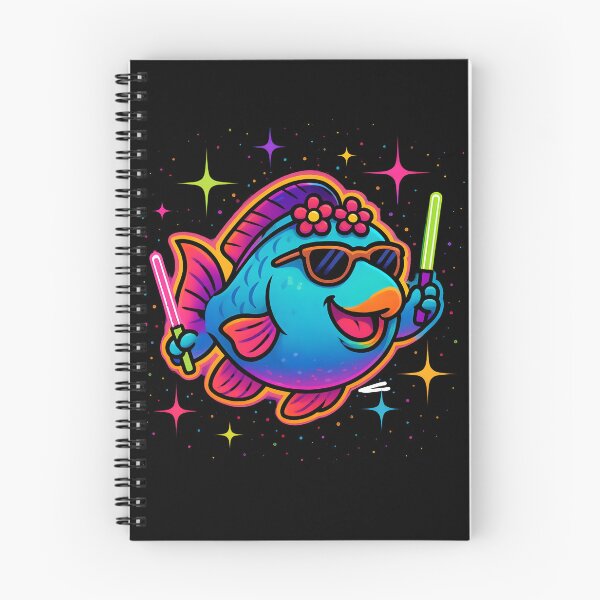 Item preview, Rave Parrot Fish – Neon Underwater Party Vibes designed and sold by JaroPrints.