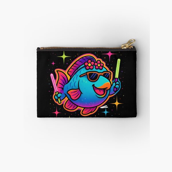 Item preview, Rave Parrot Fish – Neon Underwater Party Vibes designed and sold by JaroPrints.