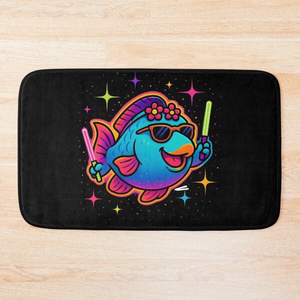 Item preview, Rave Parrot Fish – Neon Underwater Party Vibes designed and sold by JaroPrints.