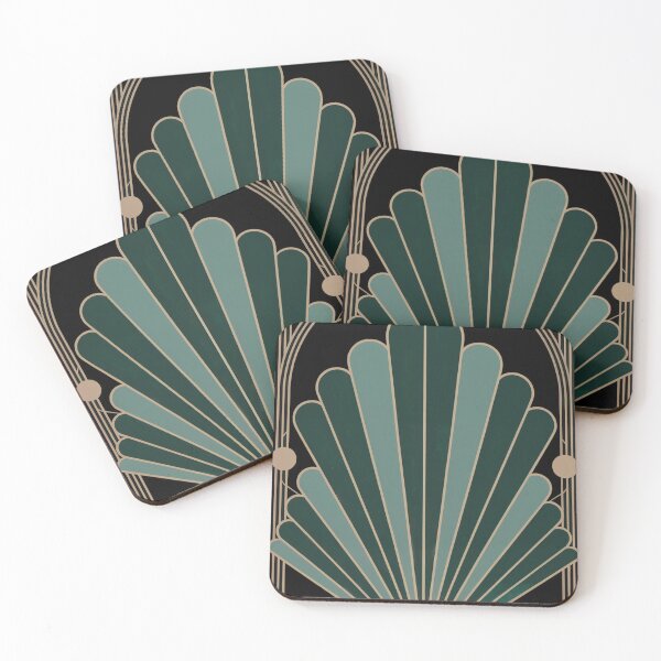 Item preview, Elegant Art Deco Fan Geometric designed and sold by ShadowAndSlate.