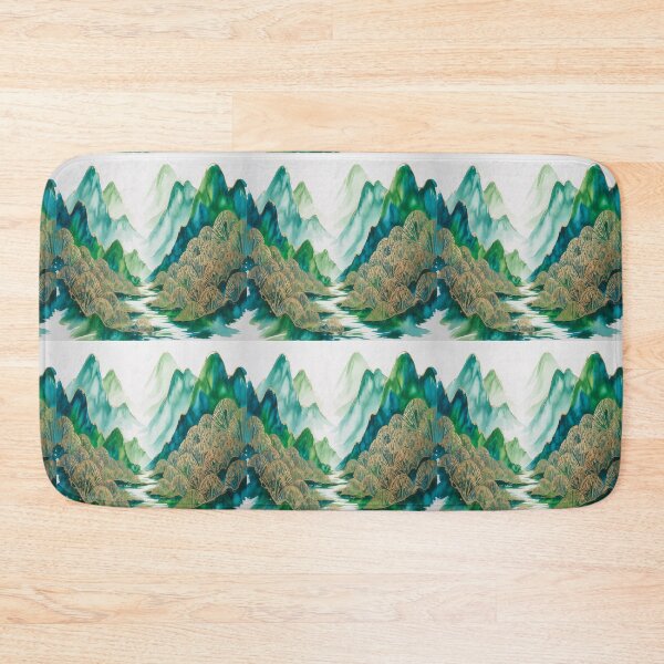 Item preview, Abstract Watercolor Mountains In Jade And Forest Green designed and sold by SilentSpirits.