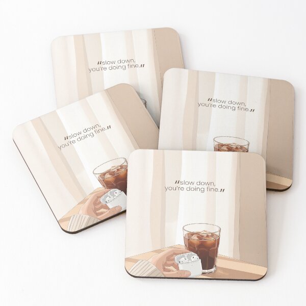 Item preview, "Slow Down, You’re Doing Fine" – Cozy Aesthetic Coffee Moment designed and sold by pixelbloom17.