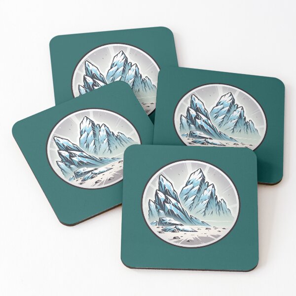 Item preview, Majestic Snowy Peaks — Stylized Mountain Landscape Art Print designed and sold by MarCinu Art.