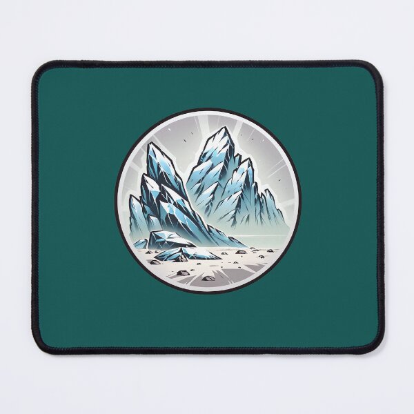 Item preview, Majestic Snowy Peaks — Stylized Mountain Landscape Art Print designed and sold by MarCinu Art.