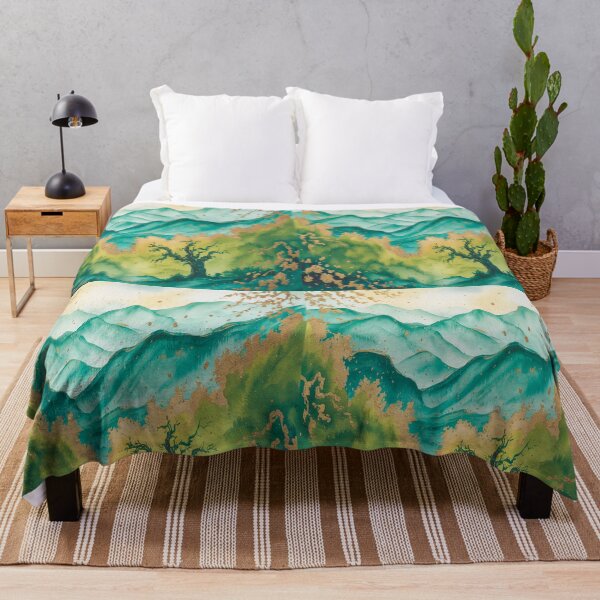 Item preview, Abstract Watercolor Mountains In Jade And Green designed and sold by SilentSpirits.