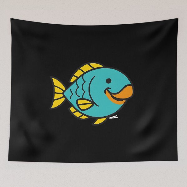 Item preview, Minimalist Happy Parrot Fish – Modern Cute Line Art designed and sold by JaroPrints.