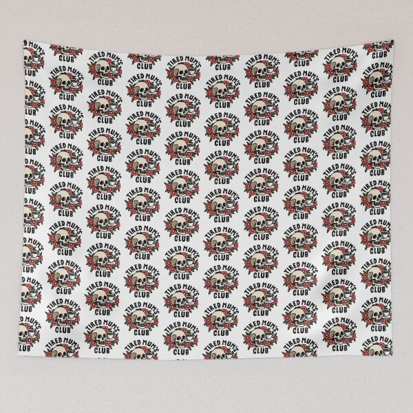 Item preview, Tired Mums Club – Skull, Flowers & Coffee Design designed and sold by Splendid Scibbles.