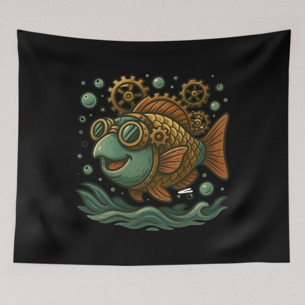 Item preview, Steampunk Parrot Fish – Deep Sea Engineer Vibes designed and sold by JaroPrints.