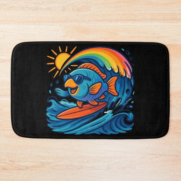 Item preview, Rainbow Surfing Parrot Fish – Catch the Happy Wave! designed and sold by JaroPrints.