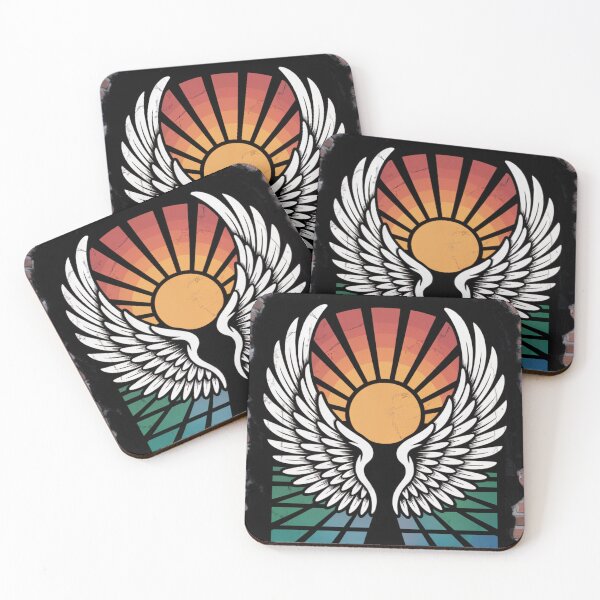 Artikelvorschau, Elevate Angel Wings Retro Sonnenuntergang entworfen und verkauft von ShadowAndSlate.