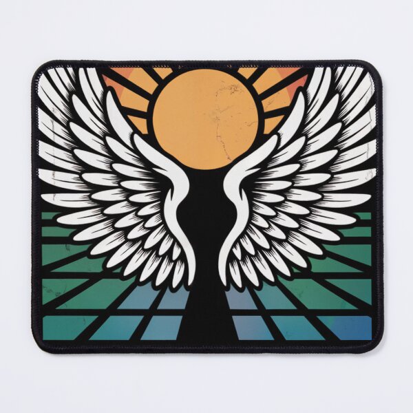 Artikelvorschau, Elevate Angel Wings Retro Sonnenuntergang entworfen und verkauft von ShadowAndSlate.