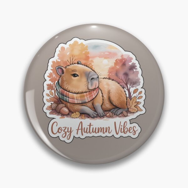 Item preview, Cozy Autumn Vibes Capybara – Fall Watercolor Sticker designed and sold by Nuist25.