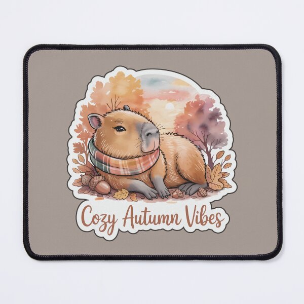 Item preview, Cozy Autumn Vibes Capybara – Fall Watercolor Sticker designed and sold by Nuist25.