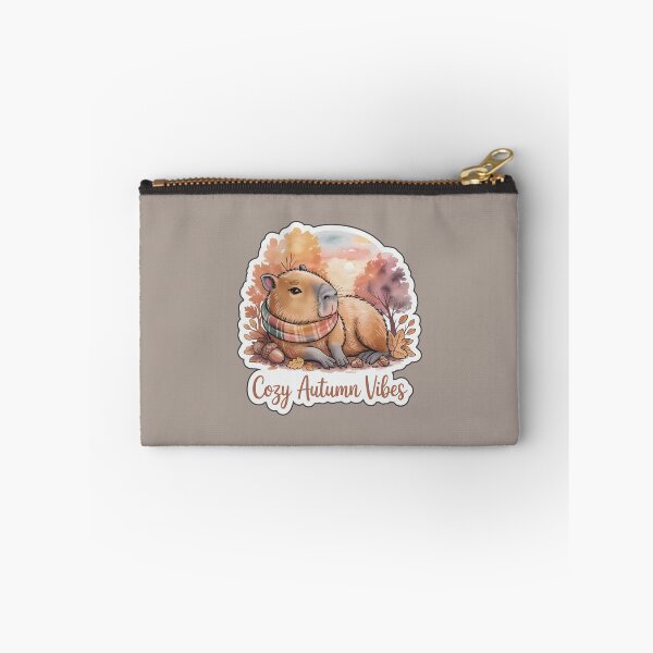 Item preview, Cozy Autumn Vibes Capybara – Fall Watercolor Sticker designed and sold by Nuist25.
