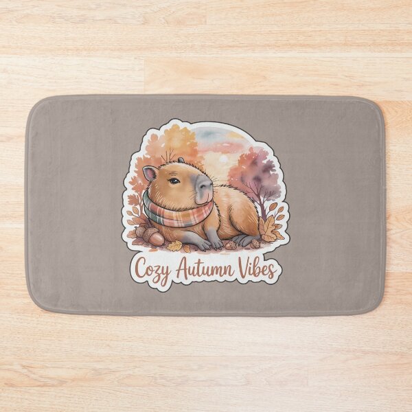 Item preview, Cozy Autumn Vibes Capybara – Fall Watercolor Sticker designed and sold by Nuist25.