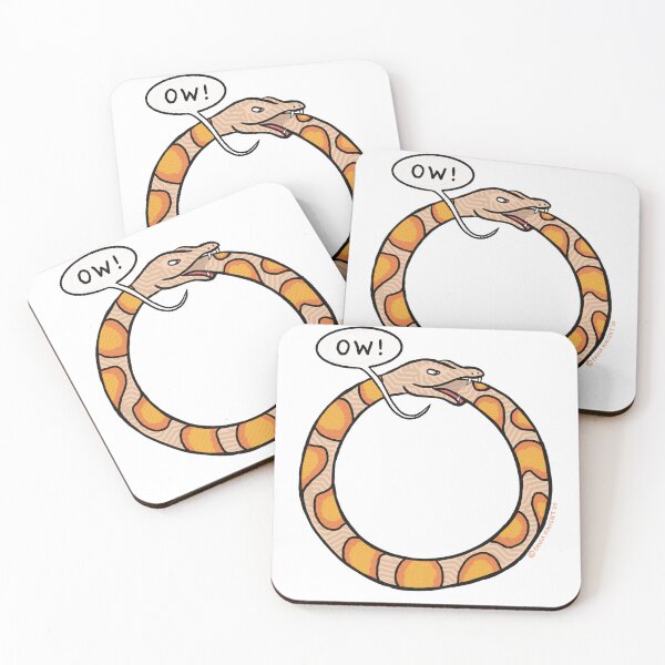 Item preview, Funny Ouroboros cartoon snake eating its own tail  designed and sold by PaulaJKnight .