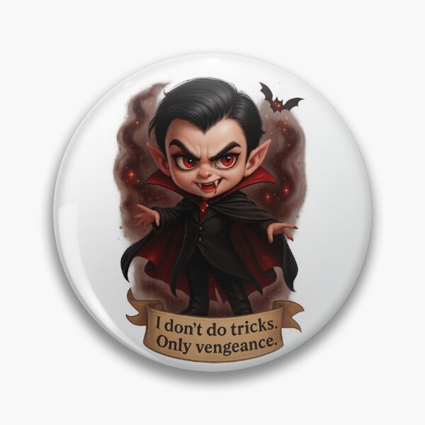 Item preview, I Don’t Do Tricks Only Vengeance – Fierce Chibi Vampire Quote T-Shirt designed and sold by MujernDesignArt.