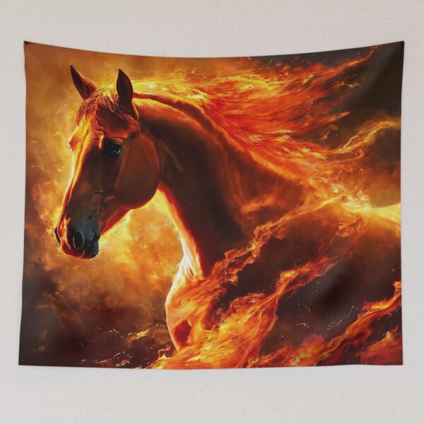 Item preview, fire horse, horse, animals, flame, fire designed and sold by DonnaBlankaArt.