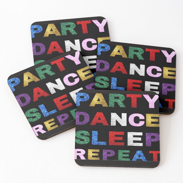 Item preview, Party Dance Sleep Repeat – Glitter Lettering Galore designed and sold by nigejohn.