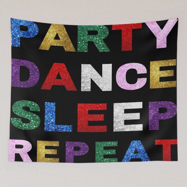 Item preview, Party Dance Sleep Repeat – Glitter Lettering Galore designed and sold by nigejohn.