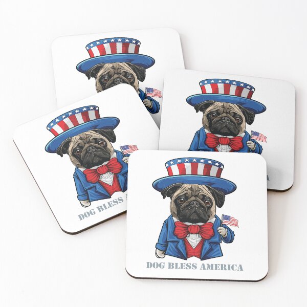 Item preview, Pug Dog Bless America designed and sold by whyitsme.