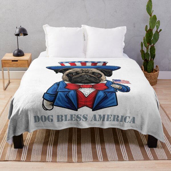 Item preview, Pug Dog Bless America designed and sold by whyitsme.