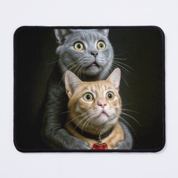 Item preview, Surprised Cat Couple Isolated On Black designed and sold by Maria Dryfhout.