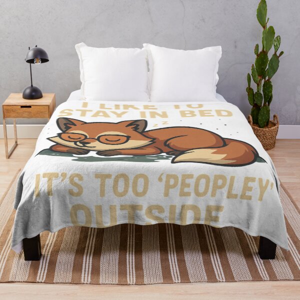 Item preview, Fuchs Comic – “I Like to Stay in Bed, It’s Too ‘Peopley’ Outside” designed and sold by ADROO.