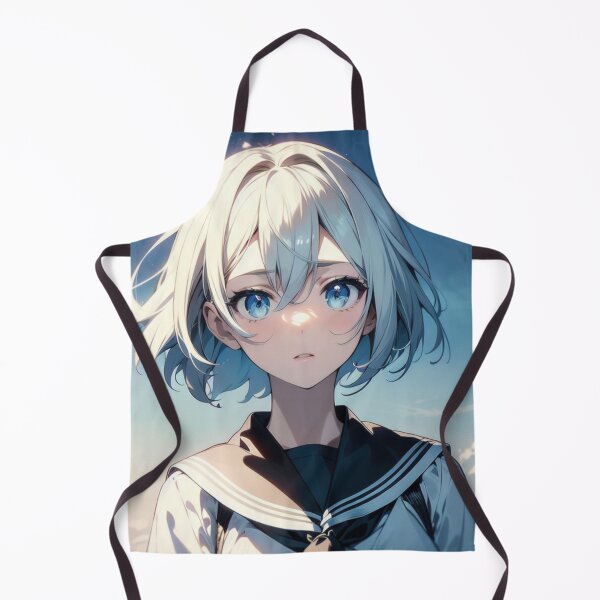 Item preview, Azure Sky Dreamer - Anime Girl Portrait designed and sold by SynthArtGallery.