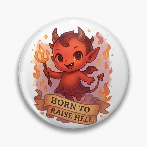 Item preview, Born to Raise Hell – Mischievous Chibi Demon Imp Funny Aesthetic T-Shirt designed and sold by MujernDesignArt.