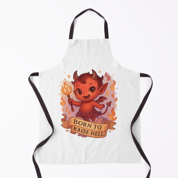 Item preview, Born to Raise Hell – Mischievous Chibi Demon Imp Funny Aesthetic T-Shirt designed and sold by MujernDesignArt.