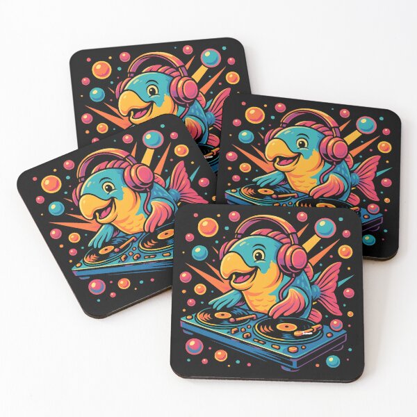Item preview, DJ Parrot Fish – Underwater Party Vibes designed and sold by JaroPrints.