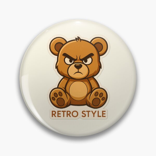 Item preview, Retro Style Angry Teddy Bear Sticker | Grumpy Vintage Cartoon designed and sold by MarCinu Art.