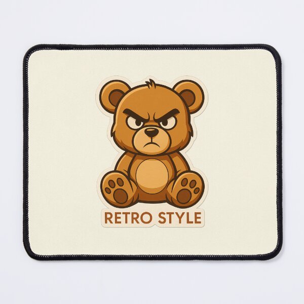Item preview, Retro Style Angry Teddy Bear Sticker | Grumpy Vintage Cartoon designed and sold by MarCinu Art.