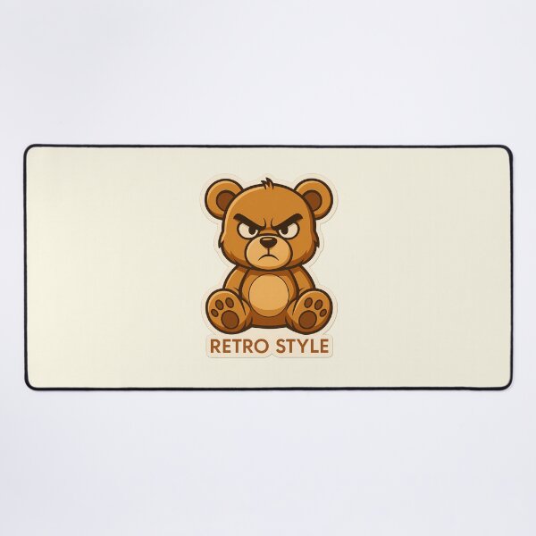 Item preview, Retro Style Angry Teddy Bear Sticker | Grumpy Vintage Cartoon designed and sold by MarCinu Art.