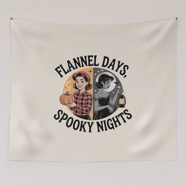 Item preview, Flannel Days, Spooky Nights - Cozy & Creepy Fall Design designed and sold by Jollys-ArtShop.