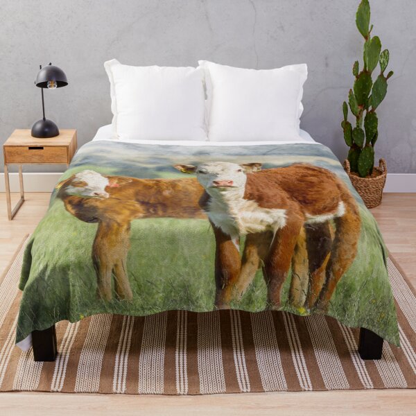 Item preview, Hereford Calves Watercolour Photograph designed and sold by Jane Stanley Photography.