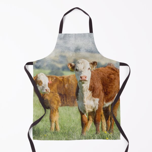 Item preview, Hereford Calves Watercolour Photograph designed and sold by Jane Stanley Photography.